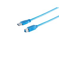 USB Kabel A Stecker / B Stecker USB 3.0 blau 5m