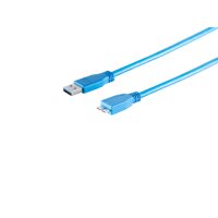 Micro-USB Kabel USB-A-St./USB-B-St. 3.0 blau 1,8m