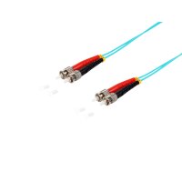 Duplex Patchkabel ST/ST 50/125&micro; OM3 aqua 1m