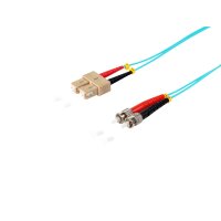 Duplex Patchkabel SC/ST 50/125&micro; OM3 aqua 2m