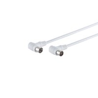 Koaxkabel 2x Winkel, &gt;80 dB, wei&szlig;, 7,5m
