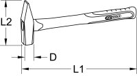 Schlosserhammer mit Stahlrohr-Stiel