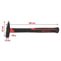 Schlosserhammer mit Fiberglasstiel, 100g