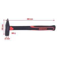 Schlosserhammer mit Fiberglasstiel, 300g