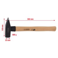 Schlosserhammer mit Hickorystiel, 800g