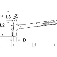 Klauenhammer mit Fiberglasstiel, 700g