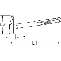 Schreinerhammer, französische Form, 250g