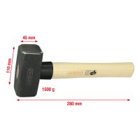 Fäustel mit Hickorystiel, 1500g