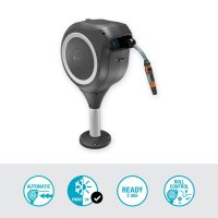 GARDENA Terrassen-Schlauchbox RollUp S, 15 m Schlauch, weiss, automatisches Aufrollen