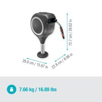 GARDENA Terrassen-Schlauchbox RollUp S, 15 m Schlauch, weiss, automatisches Aufrollen