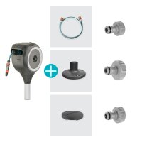 GARDENA Terrassen-Schlauchbox RollUp S, 15 m Schlauch, weiss, automatisches Aufrollen