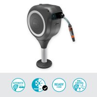 GARDENA Terrassen-Schlauchbox RollUp M, 20 m Schlauch, weiss, automatisches Aufrollen