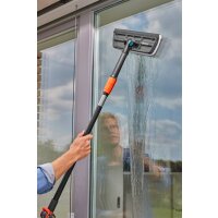 GARDENA Cleansystem Fensterwischer, Fensterreiniger mit Mikrovlies und Abziehlippe