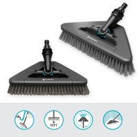GARDENA Cleansystem Stielbürste soft flex, Bürste für grössere, empfindliche Flächen
