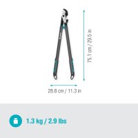 GARDENA Astschere EnergyCut Pro L, Amboss-Schneidprinzip, für hartes, trockenes Holz