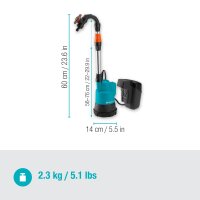 GARDENA Akku-Regenfasspumpe 2000/2 18V P4A
solo