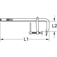 Ganzstahl-Schraubzwinge mit Knebel, 120x400mm