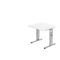 Schreibtisch C-Fuß 80x80cm Weiß/S