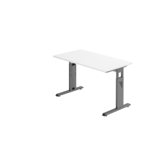 Schreibtisch C-Fuß 120x67cm Wei&sz gallery