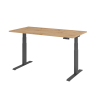 Sitz-Steh-Schreibtisch el.160x80cm Asteiche/G