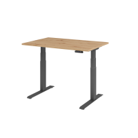 Sitz-Steh-Schreibtisch el.120x80cm Asteiche/G