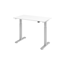 Sitz-Steh-Schreibtisch el.120x67cm Weiß