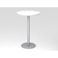 Stehtisch 80 cm rund Weiß/Silber gallery