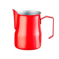 Milchkännchen aus Edelstahl, emailliert, rot, 0,35 L