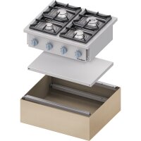 Gasherd Serie 700 - G30, 4-Brenner (3,5+2x5+7), 800 x 700 x 