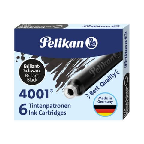 Pelikan 4001 TP/6 Tintenpatronen für Füller brillant-schwarz 6 St.