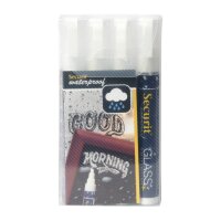 Securit Wasserfester Kreidemarker (Glas+Kreidetafel) in wei&