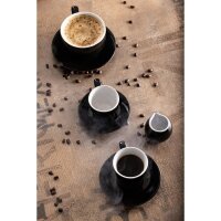 Olympia Cafe Flache Tasse Schwarz und Weiß 170ml...