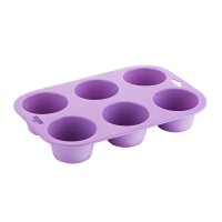 Hygiplas Flexibles Sechs-Loch Silikon-Muffinform lila