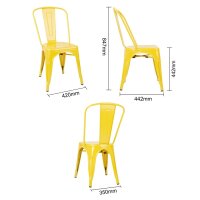 Bolero Bistro Stahl Beistellstühle Gelb (4 Stück)
