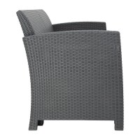 Bolero PP Sessel- und Tischgeflecht-Set Grau