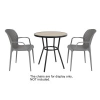 Bolero Marston runder Outdoor Tisch Schwarz 700mm