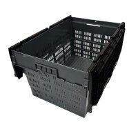 Vogue Transportkiste aus perforiertem Kunststoff mit angebrachtem Deckel, 600 x 400 x 320 mm