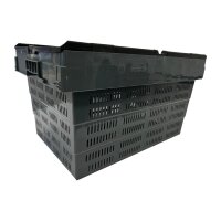 Vogue Transportkiste aus perforiertem Kunststoff mit angebrachtem Deckel, 600 x 400 x 320 mm