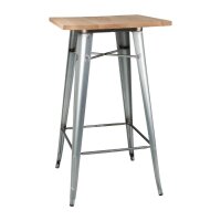 Bolero Bistro-Bartisch mit Holzplatte Verzinkter Stahl 2