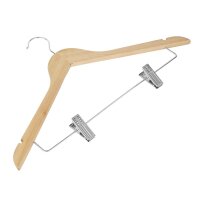 Bolero Holzkleiderbügel mit Anti-Rutsch-Klammern (10er-Pack)