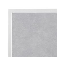 Bolero Hellgrauer Steineffekt-Tisch aus gehärtetem Glas für den Außenbereich, weiße Zierleiste, 700 mm