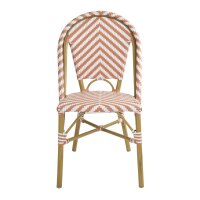 Bolero Rattan-Beistellstuhl im Pariser Stil, Koralle (2er-Pack)