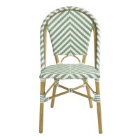 Bolero Rattan-Beistellstuhl im Pariser Stil, Hellgrün, 2 Stück