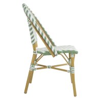 Bolero Rattan-Beistellstuhl im Pariser Stil, Hellgrün, 2 Stück