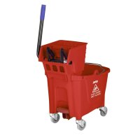 Jantex 30-Liter-Moppeimer mit Fußpedalauslösung ¿ Rot