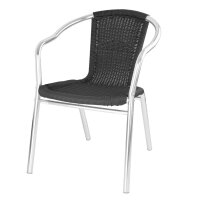 Bolero schwarze Korbstühle mit Aluminiumrahmen (4...