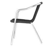 Bolero schwarze Korbstühle mit Aluminiumrahmen (4 Stück)