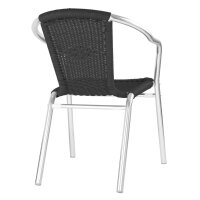 Bolero schwarze Korbstühle mit Aluminiumrahmen (4 Stück)