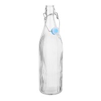 Olympia Glasflaschen mit Riffelung und Swing-Top 1Ltr (6 St&