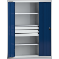 Universalschrank 2000x1000x490 3 Fachboden 80kg 3 Schubl....